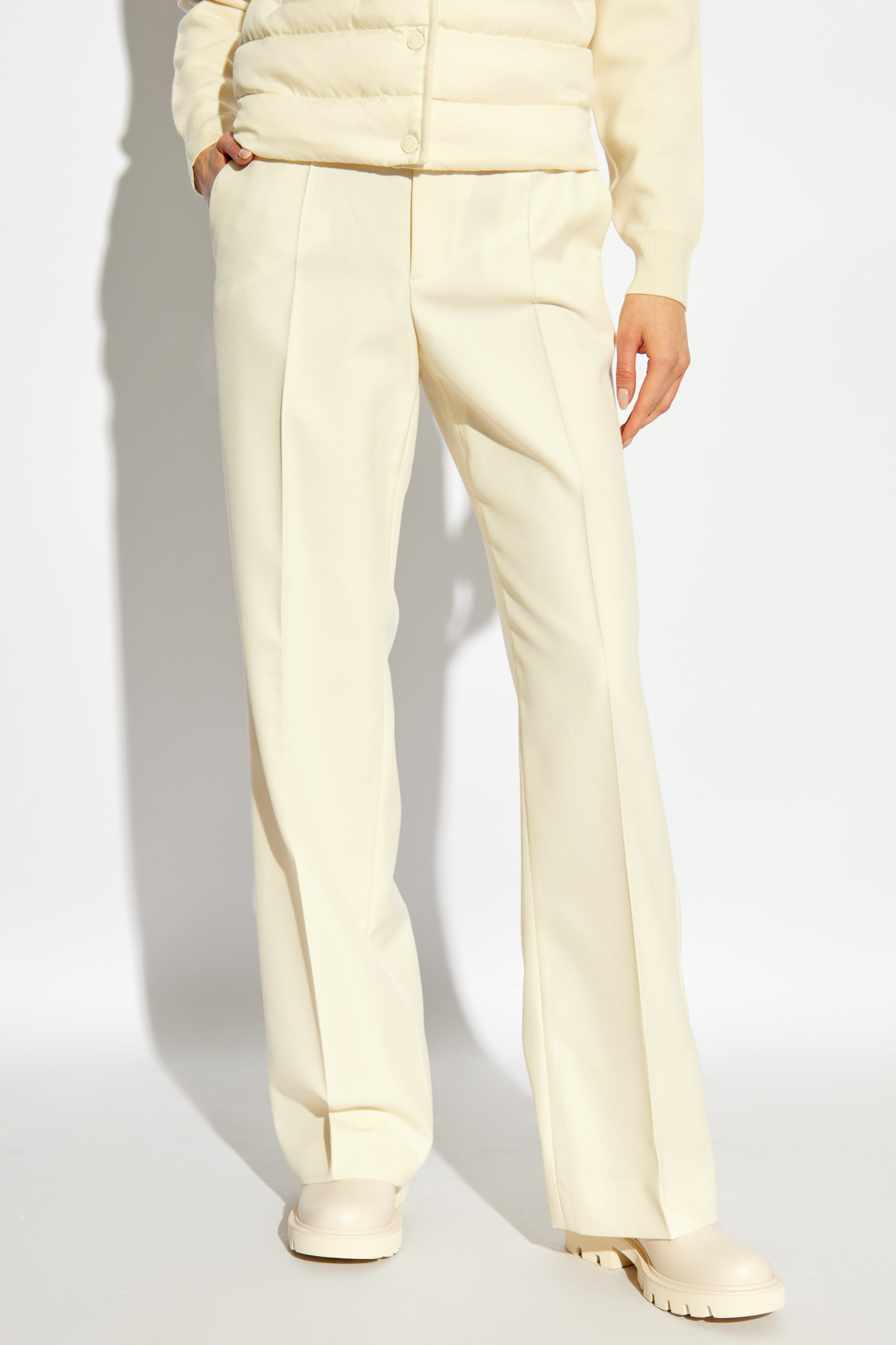 Cream Creased trousers Moncler - Vitkac AS